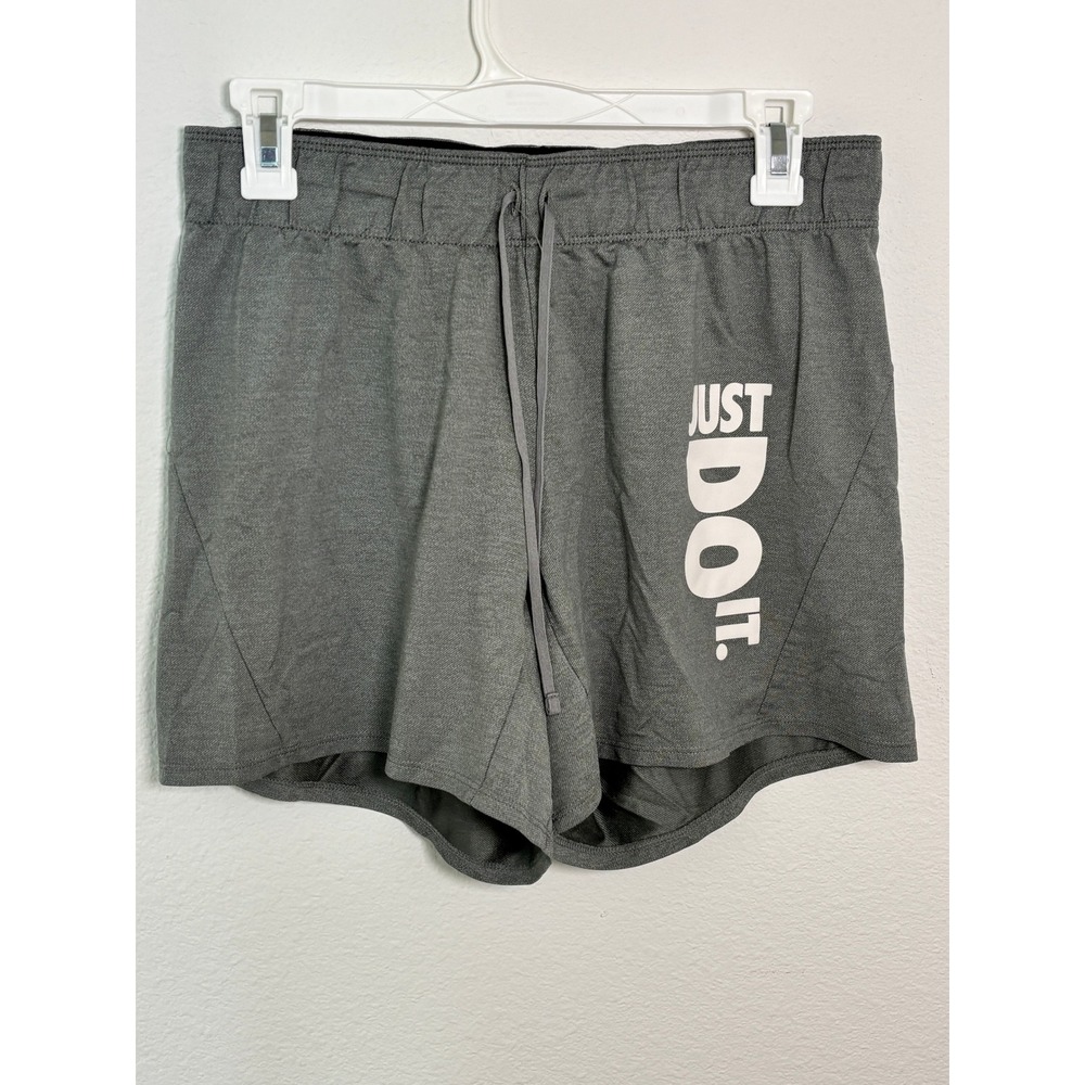 Nike Just Do It Shorts Mens Small Gray Athletic Gym Running Drawstring Graphic